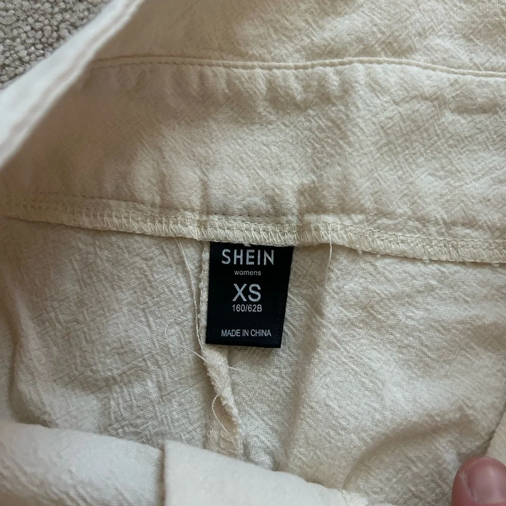 SHEIN High-Waisted Cream Size XS Pants - Picture 3 of 4